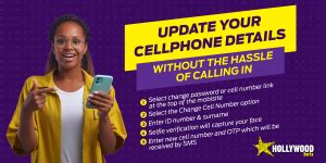 How to update your cellphone number details with Hollywoodbets.